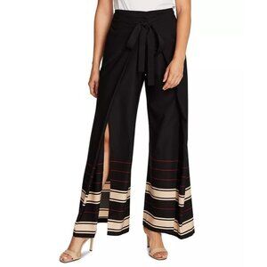 Vince Camuto Black Wide-Leg Front-Slit Pants‎